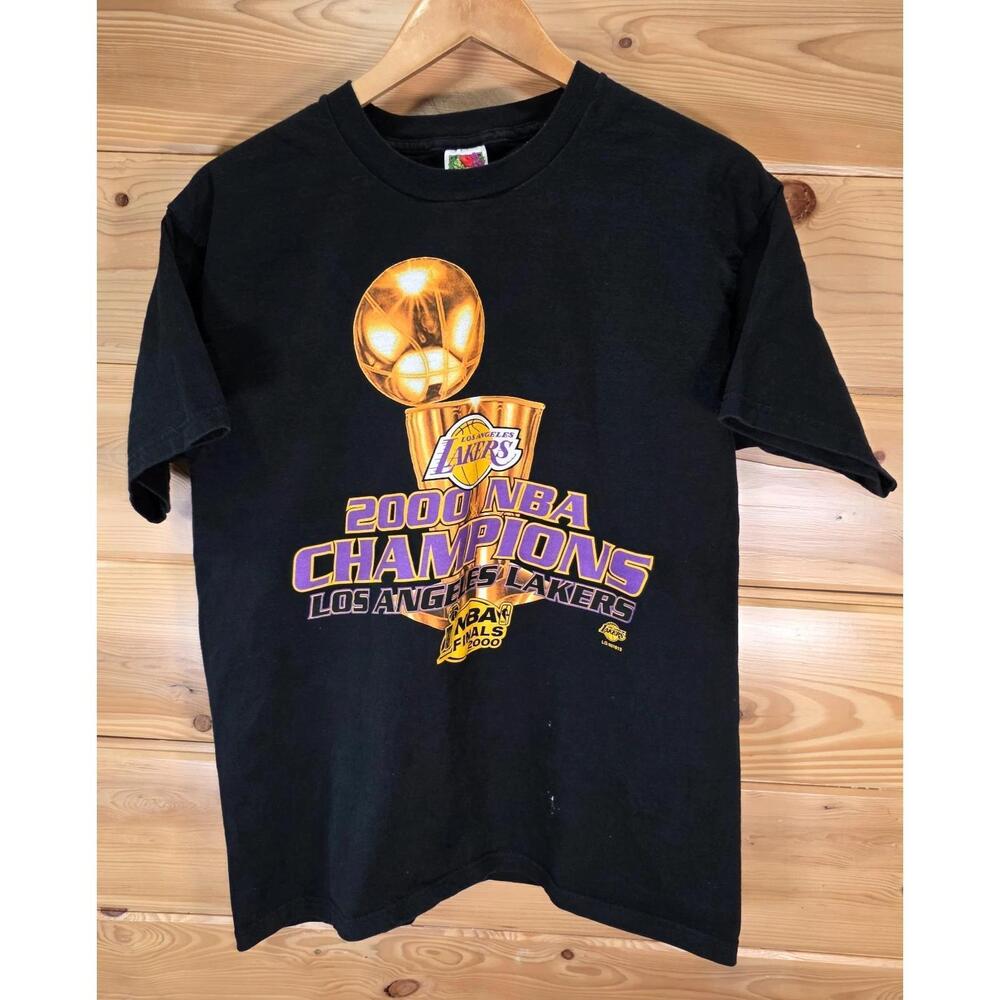 Vtg Los Angeles Lakers NBA Champions T Shirt Men 2000 Kobe Bryant Shaq Read